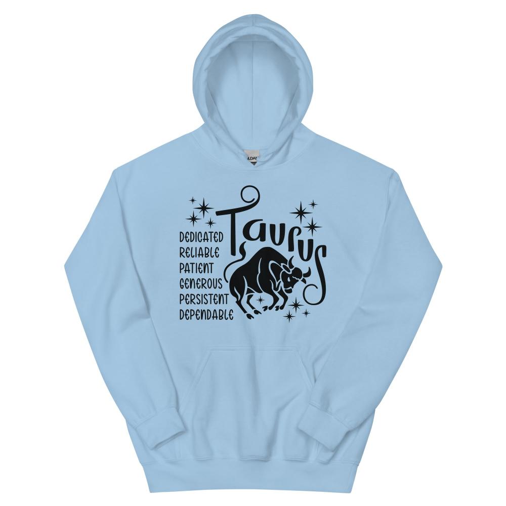 Taurus Zodiac Positive Traits Hoodie - Light Blue Color - https://ascensionemporium.net